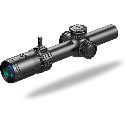 Arrowhead Tube Riflescope, Wider Field of View consistent Reticle Size Super Low Light compatible1-8X24 SFP IR MOA 30mm