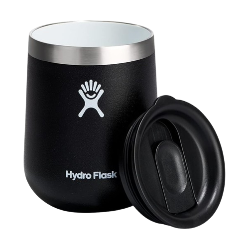 Hydro Flask 10 Oz Wine Glass Unbreakable with Lid - Black