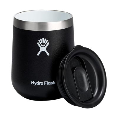 Hydro Flask 10 Oz Wine Glass Unbreakable with Lid - Black