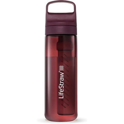 LifeStraw Go Series – BPA-Free Water Filter Bottle, 22oz (Merlot Me Away)