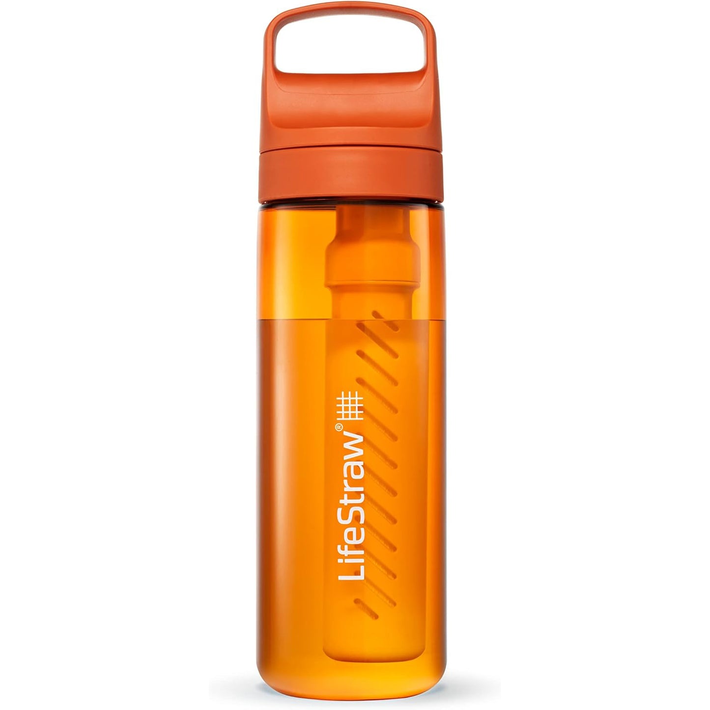 LifeStraw Go Series – BPA-Free Water Filter Bottle, 22oz (Kyoto Orange)