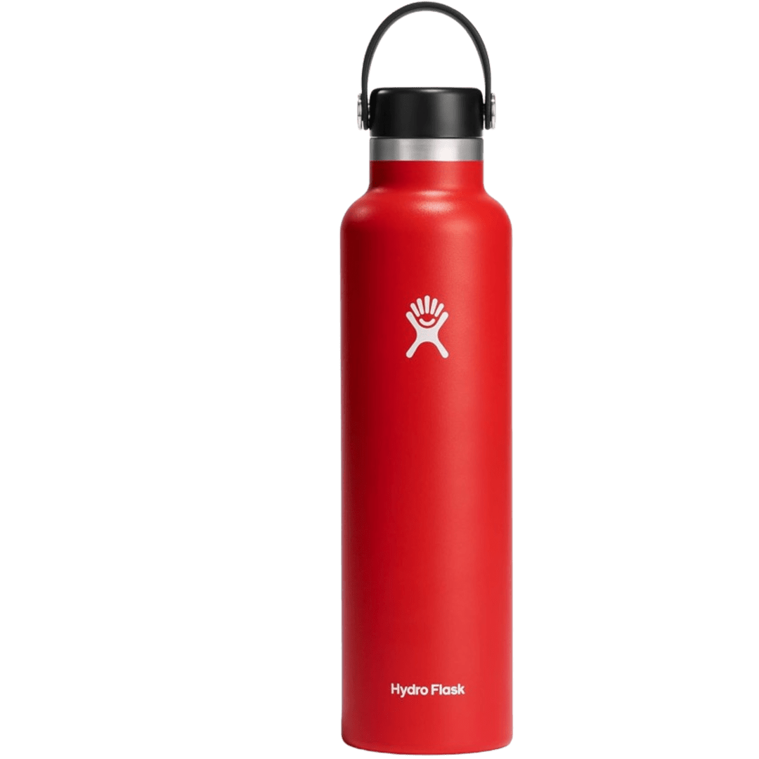 Hydro Flask 24 Oz Standard Mouth with Flex Cap or Flex Straw Lid - Insulated Water Bottle, Goji