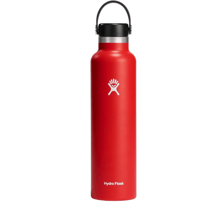 Hydro Flask 24 Oz Standard Mouth with Flex Cap or Flex Straw Lid - Insulated Water Bottle, Goji