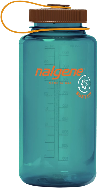 Nalgene Sustain Tritan BPA-Free Water Bottle Made with Material Derived from 50% Plastic Waste, 32 OZ, Narrow Mouth