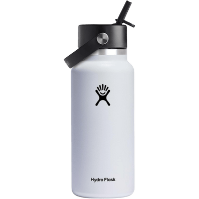 Hydro Flask 32 OZ Wide Flex Straw Cap White, Dishwasher Safe, Leakproof