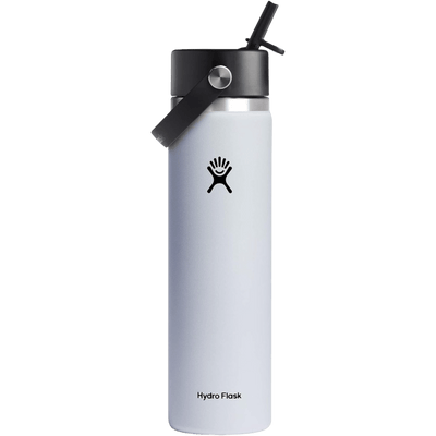 Hydro Flask 24 Oz Wide Flex Straw Cap White