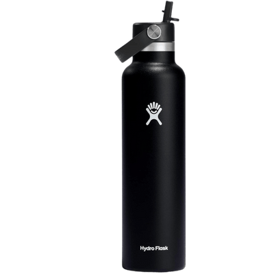 Hydro Flask 24 oz Standard Mouth Flex Straw Cap Black