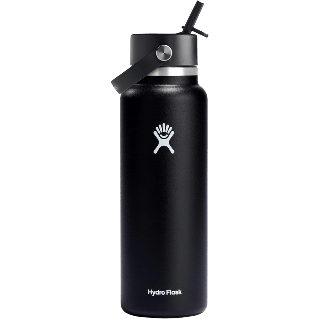 Hydro Flask 40 OZ WIDE FLEX STRAW CAP BLACK With Double-wall