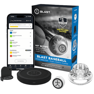 Blast Baseball - Swing Analyzer (Sensor) Advanced Player Development for Every Level, Analyzes Swings, Tracks Metrics, Video Capture Creates Highlights, 3D Swing Tracer, App Enabled, Real Time Results