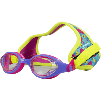FINIS DragonFly Goggles - Kids Swim Goggles for Ages 4-12 with UV Protection, Buoyant Neoprene Strap, and Durable Lenses - PVC- and Latex-Free - Flamingo