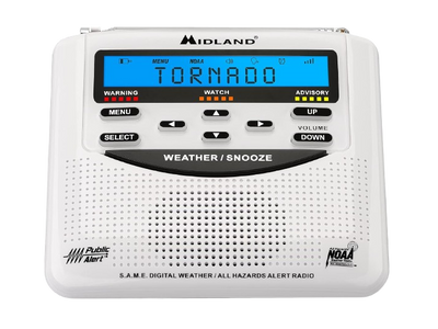 Midland - WR120B - NOAA Emergency Radio - Weather Alerts - Localized Programming, Trilingual Display, 60+ Emergency Life-Saving Alerts, Alarm, Selectable Alert Tone