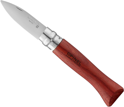 Opinel No. 09 Stainless Steel Folding Oyster & Shellfish Knife with Padouk Handle