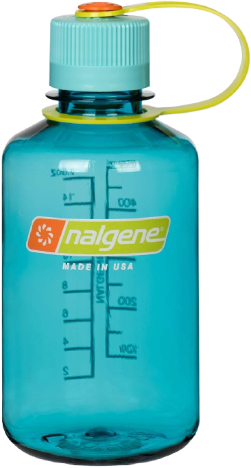 Nalgene Sustain Tritan BPA-Free Water Bottle Made with Material Derived from 50% Plastic Waste, 16 OZ, Narrow Mouth, Cerulean