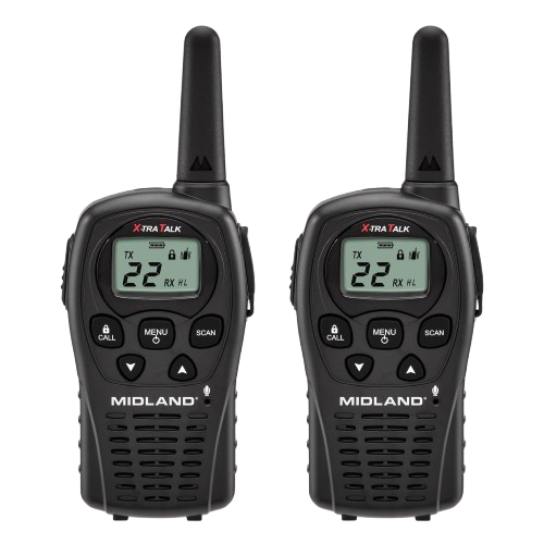 Midland - LXT500VP3, 22 Channel FRS Walkie Talkies with Channel Scan - Extended Range Two Way Radios, Silent Operation, Batteries Included (Pair Pack) (Black)