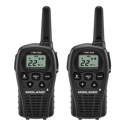 Midland - LXT500VP3, 22 Channel FRS Walkie Talkies with Channel Scan - Extended Range Two Way Radios, Silent Operation, Batteries Included (Pair Pack) (Black)