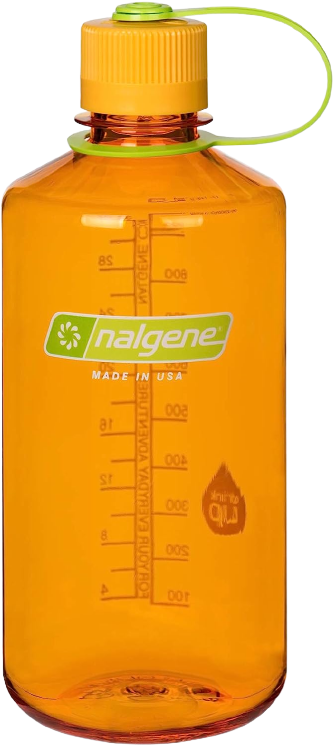 Nalgene Sustain Tritan BPA-Free Water Bottle Made with Material Derived from 50% Plastic Waste, 32 OZ, Narrow Mouth, Clementine