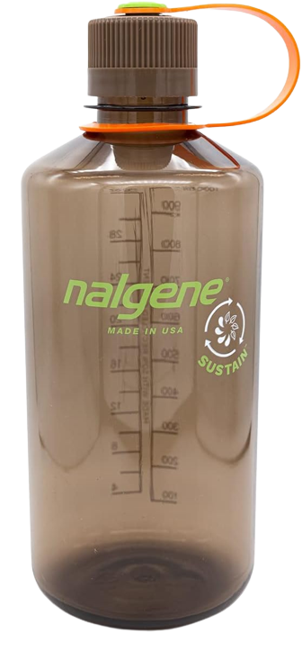 Nalgene Sustain Tritan BPA-Free Water Bottle Made with Material Derived from 50% Plastic Waste, 32 OZ, Narrow Mouth, Woodsman Sustain