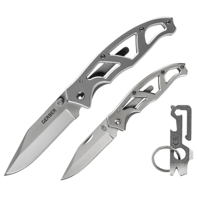 Gerber Paraframe, Mini Paraframe, and Mullet Keychain Tool Folding Knife Combo