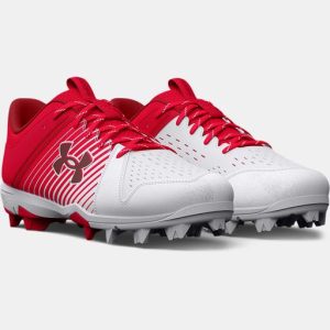 MEN'S UA LEADOFF LOW RM BASEBALL CLEAT - RED/WHITE/STADIUM RED