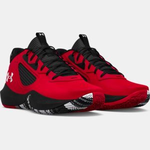 UNISEX ADULTS' UA LOCKDOWN 6 BASKETBALL SHOE - RED/BLACK/WHITE