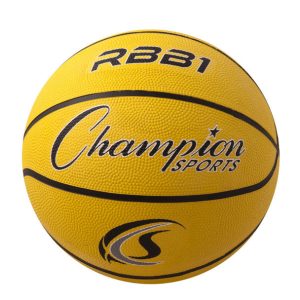 OFFICIAL SIZE 7 RUBBER BASKETBALL, YELLOW