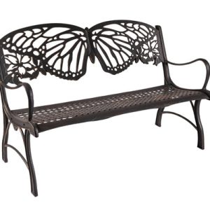 GARDEN BENCH CAST IRON BUTTERFLY