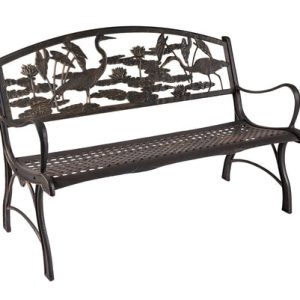 GARDEN BENCH CAST IRON HERON