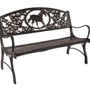 GARDEN BENCH CAST IRON HORSE