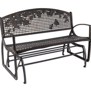 GLIDER BENCH CAST IRON LEAVES