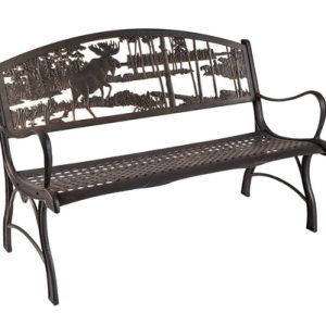GARDEN BENCH CAST IRON MOOSE/BEAR