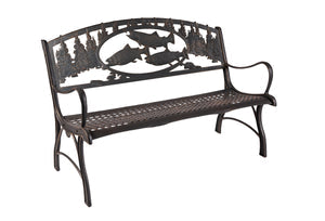 GARDEN BENCH CAST IRON TROUT