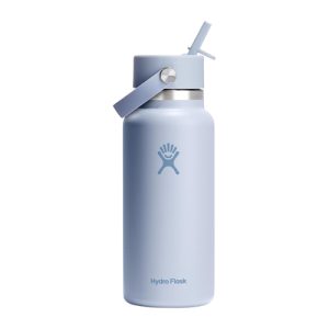 Hydro Flask Water Bottle - Wide Mouth Flex Straw Lid 32 Oz Surf Blue