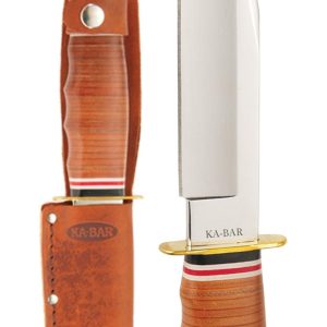 BOWIE-STACKED LEATHER HANDLE KNIFE