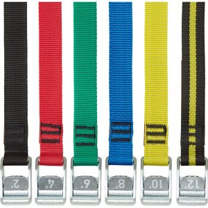 12FT BLACK/YELLOW COLOR-CODED TIE-DOWN STRAPS, 1IN
