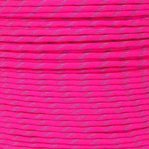 TYPE III 550 SURVIVAL PARACORD 100FT HANK REFLECTIVE (NEON PINK)