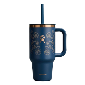 Hydro Flask Travel Tumbler with Handle - 32 Oz Western Dark Blue