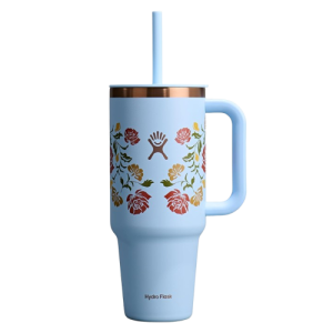 Hydro Flask - 40 Oz Travel Tumbler with Handle Lid and Straw Insulated Stainless Steel in Western Light Blue