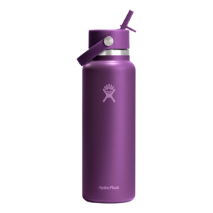 Hydro Flask - Insulated Stainless Steel - Wide Mouth Flex Straw Lid Non Spill Leakproof 40 Oz Beachplum Purple