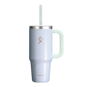Hydro Flask 24 Oz Travel Tumbler with Handle Lid and Straw 24 Oz Glimmer Blue