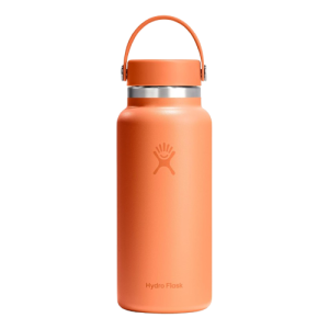 Hydro Flask Insulated Stainless Steel Water Bottle 32 Oz Nectar Orange with Wide Mouth Flex Lid Leakproof