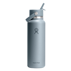 Hydro Flask Insulated Stainless Steel Water Bottle 40 Oz Shale Gray with Wide Straw Lid Leakproof