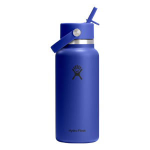 Hydro Flask Insulated Stainless Steel Water Bottle 32 Oz Capri Blue with Wide Mouth Flex Straw Lid Leakproof