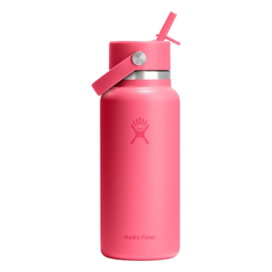 Hydro Flask Insulated Stainless Steel Water Bottle 32 Oz Popstar Pink with Wide Mouth Flex Straw Lid Leakproof