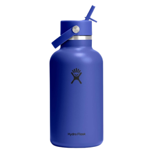 Hydro Flask Insulated Stainless Steel Water Bottle 64 Oz Capri Blue with Wide Straw Lid Leakproof