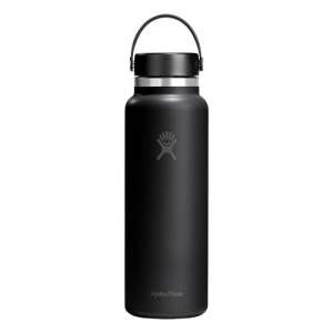 Hydro Flask Insulated Stainless Steel Water Bottle 40 Oz Tonal Black with Wide Mouth Flex Lid Leakproof