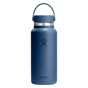Hydro Flask Insulated Stainless Steel Water Bottle 32 Oz Harbor Blue with Wide Mouth Flex Lid Leakproof