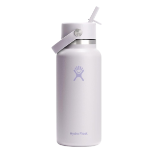 Hydro Flask Insulated Stainless Steel Water Bottle 32 Oz Sea Cloud Pink with Wide Mouth Flex Straw Lid Leakproof