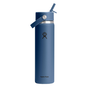 Hydro Flask Insulated Stainless Steel Water Bottle 24 Oz Harbor Blue with Wide Straw Lid Leakproof