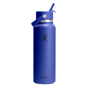 Hydro Flask Insulated Stainless Steel Water Bottle 40 Oz Capri Blue with Wide Straw Lid Leakproof