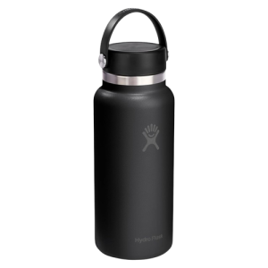 Hydro Flask 32 oz Water Bottle with Wide Mouth Flex Lid - Insulated Stainless Steel Tonal Black